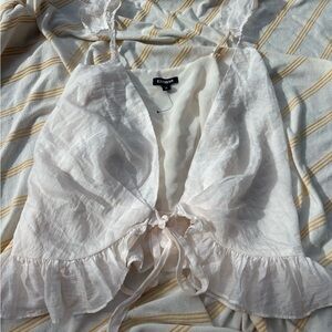 Express Cream Ruffled Blouse